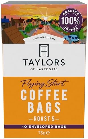 Taylors of Harrogate, Roast 5, Flying Start Coffee Bags, 3 Boxes of 10 (Total 30 Bags)