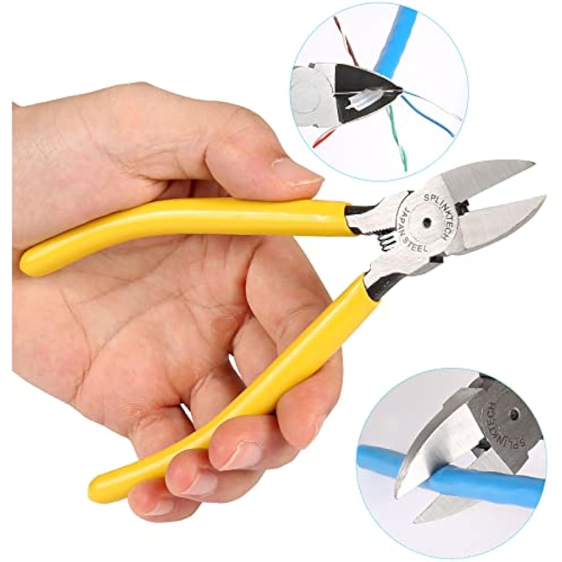 Solsop Network/Phone Cable Tester RJ45 Crimp Tool Pass Through Modular CAT6 Crimping Tool Kit, 50PCS CAT6 Pass Through Connectors, 50PCS RJ45 Boots, Mini Wire Stripper, Wire Cutter plier