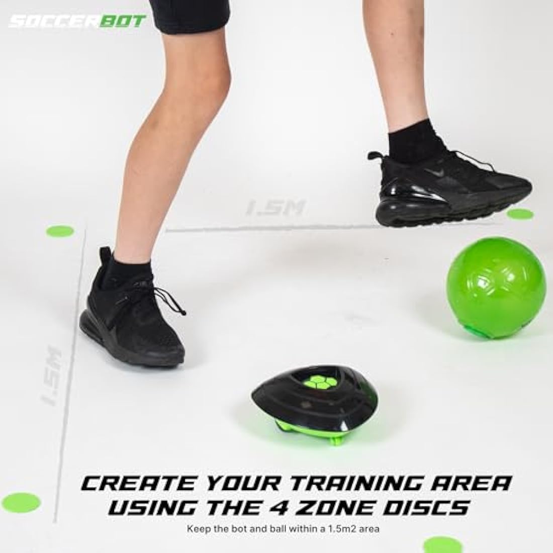 Smart Ball, Soccer Bot Indoor Football Trainer, Football Gifts for Boys, One Size, Black