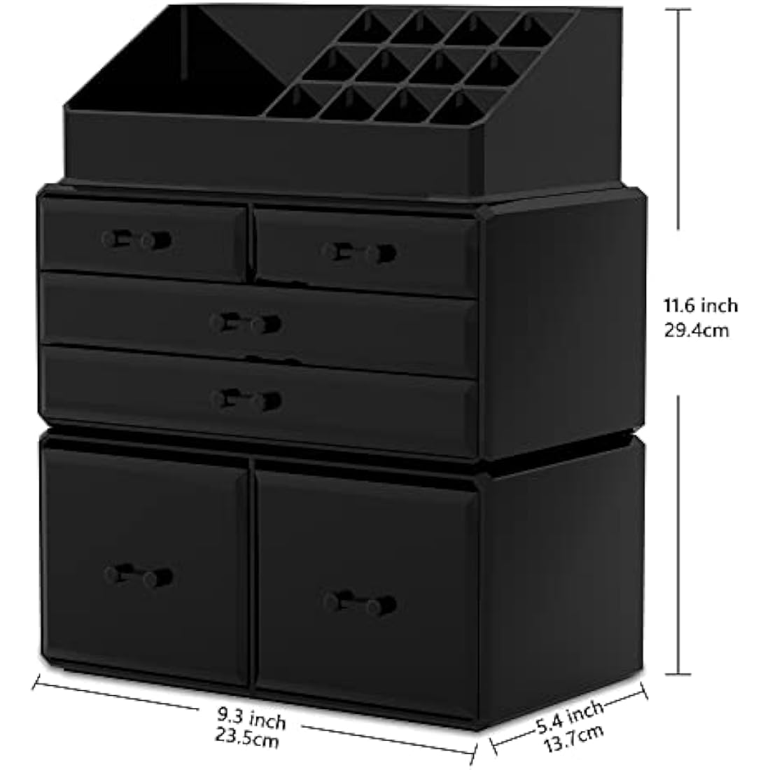 READAEER Makeup Cosmetic Organiser Storage Drawers Display Boxes Case with 6 Drawers, 3 Pieces, Freely Combined and Stacked.