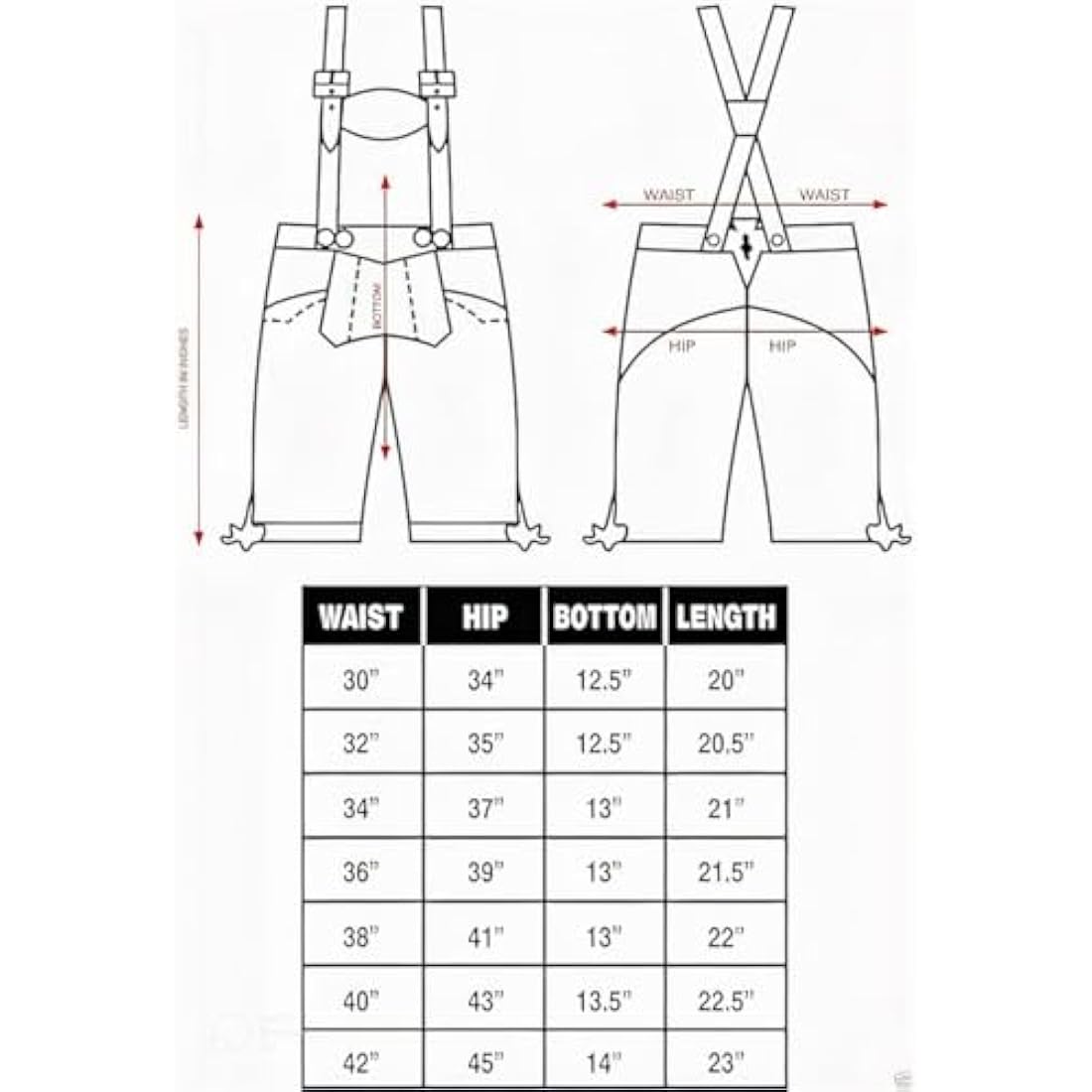 Men,s Lederhosen Bavarian Real Suede Leather with Matching Suspenders Shorts (UK 30 inch/EUR 46, Brown)