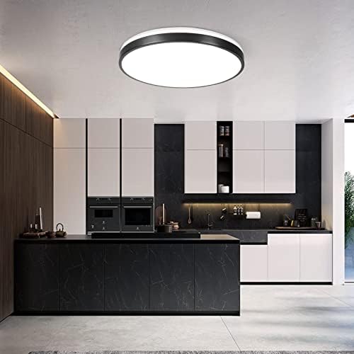 Horevo 24W Bluetooth Ceiling Light with Speaker 12inch, Music LED Ceiling Light with Black Bezel and Remote Control, Dimmable RGB Colour Changing for Kids Room Bathroom (Black)