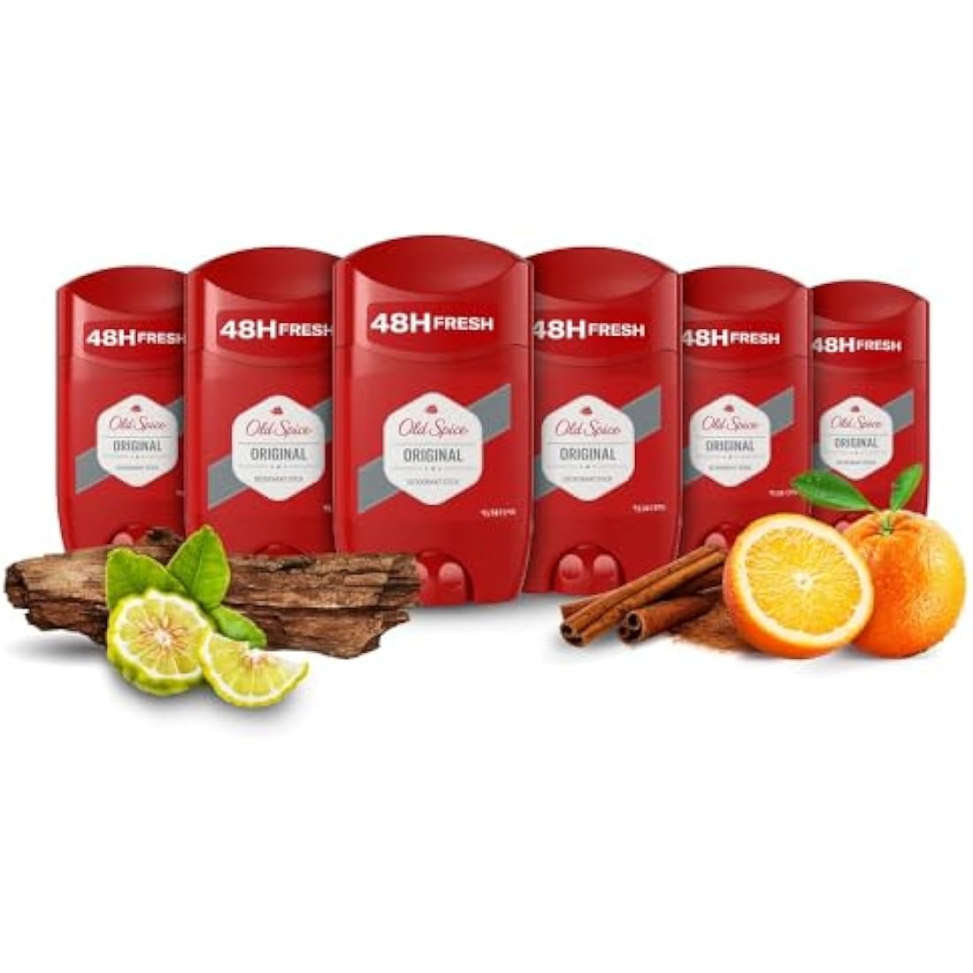 Old Spice Original Deodorant Stick For Men, Aluminium Free, Long Lasting Perfume Quality Scent, 48H Fresh, Invisible on Black & White, Multipack 6 x 50ml