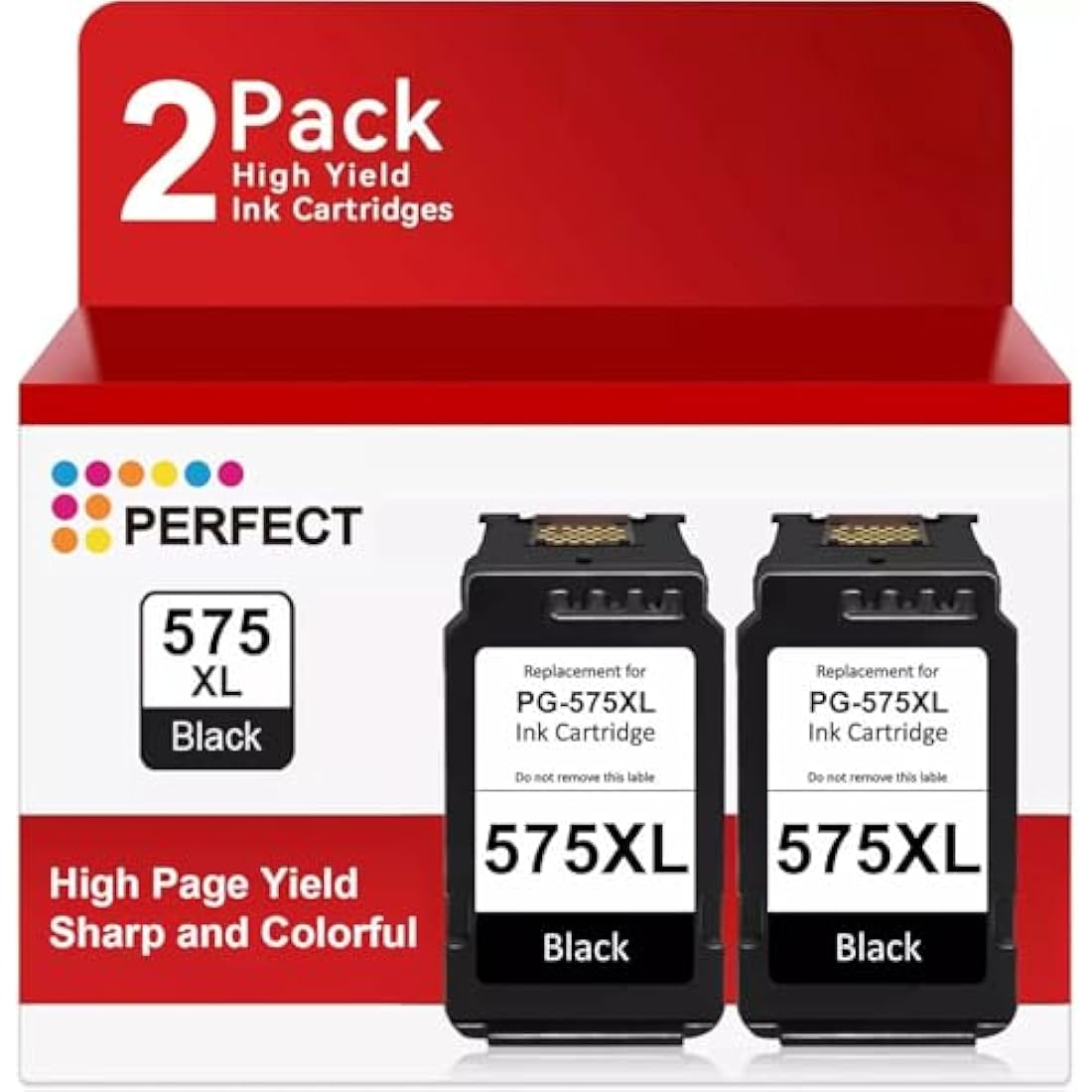 PG575XL Remanufactured Ink Cartridge 2 Black – Compatible with Canon PIXMA TS3550i TS3551i TR4750i TR4751i – Replacement for Canon PG-575XL High Yield Ink