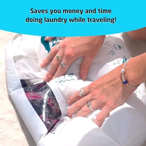 Scrubba UNTOUCHED Wash Bag – Eco-Friendly Portable Washing Machine – Lightweight Manual Washer for Travel, Camping & Baby Clothes – Travel Essentials – Use with Laundry Detergent or Hand Soap – 150g