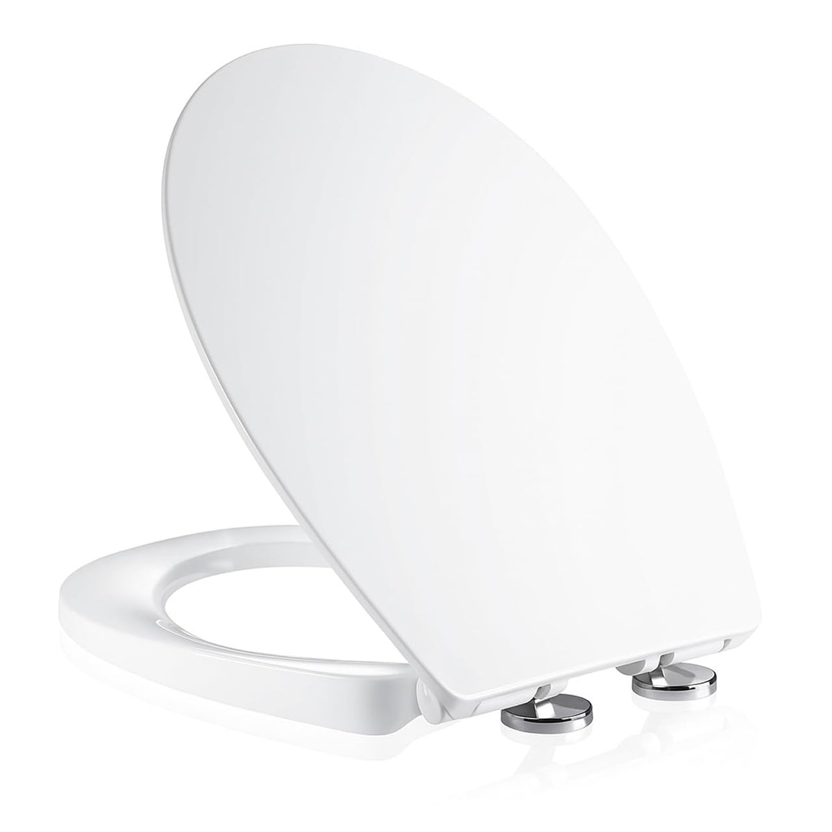 MASS DYNAMIC Soft-Close Toilet Seat ? Premium Urea Formaldehyde, Porcelain-Like Finish, Quick Release, Adjustable Top Fixing Hinges, Easy Clean,