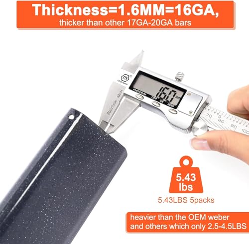 GFTIME 43.4cm Porcelain Steel Flavorizer Bars for Weber Genesis II/LX 300 Series II E-310, II E-330, II E-335, II S-335, II LX S/E-340 (2017 and