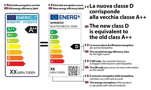 SUNSEED 10 X E27 18W (Equivalent to 162W) Sapphire Filament LED GLS Light Bulb A75 Neutral White 4000K