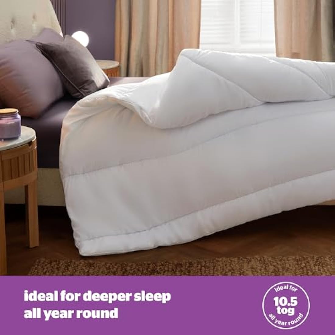 Silentnight Deep Sleep Super King Duvet 10.5 Tog – All Year Round Soft and Comfortable Quilt Duvet Ideal for Summer and Winter – Hypoallergenic and Machine Washable – Super King – 260x220cm , White