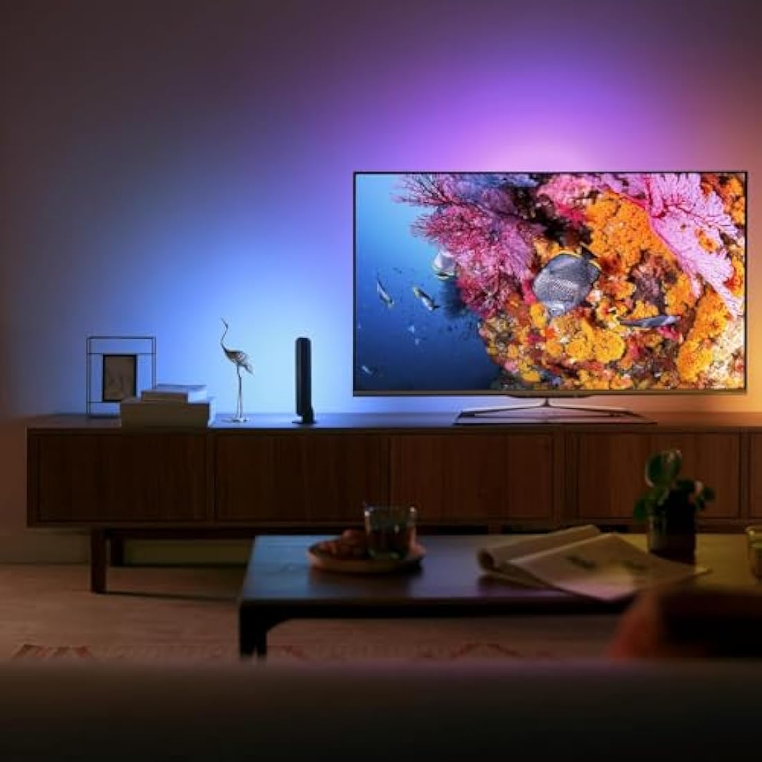 Philips Hue Play White and Colour Ambiance Smart Light Bar Double Pack Base Unit, Entertainment Lighting for TV and Gaming (Works with Alexa, Google Assistant and Apple HomeKit), Black