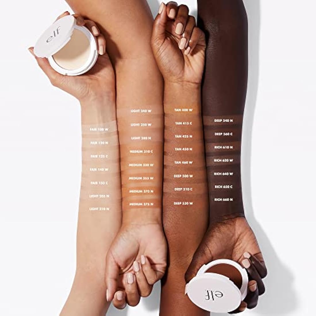 e.l.f. Camo Powder Foundation, Lightweight, Primer-Infused Buildable & Long-Lasting Medium-to-Full Coverage Foundation, Tan 460 W