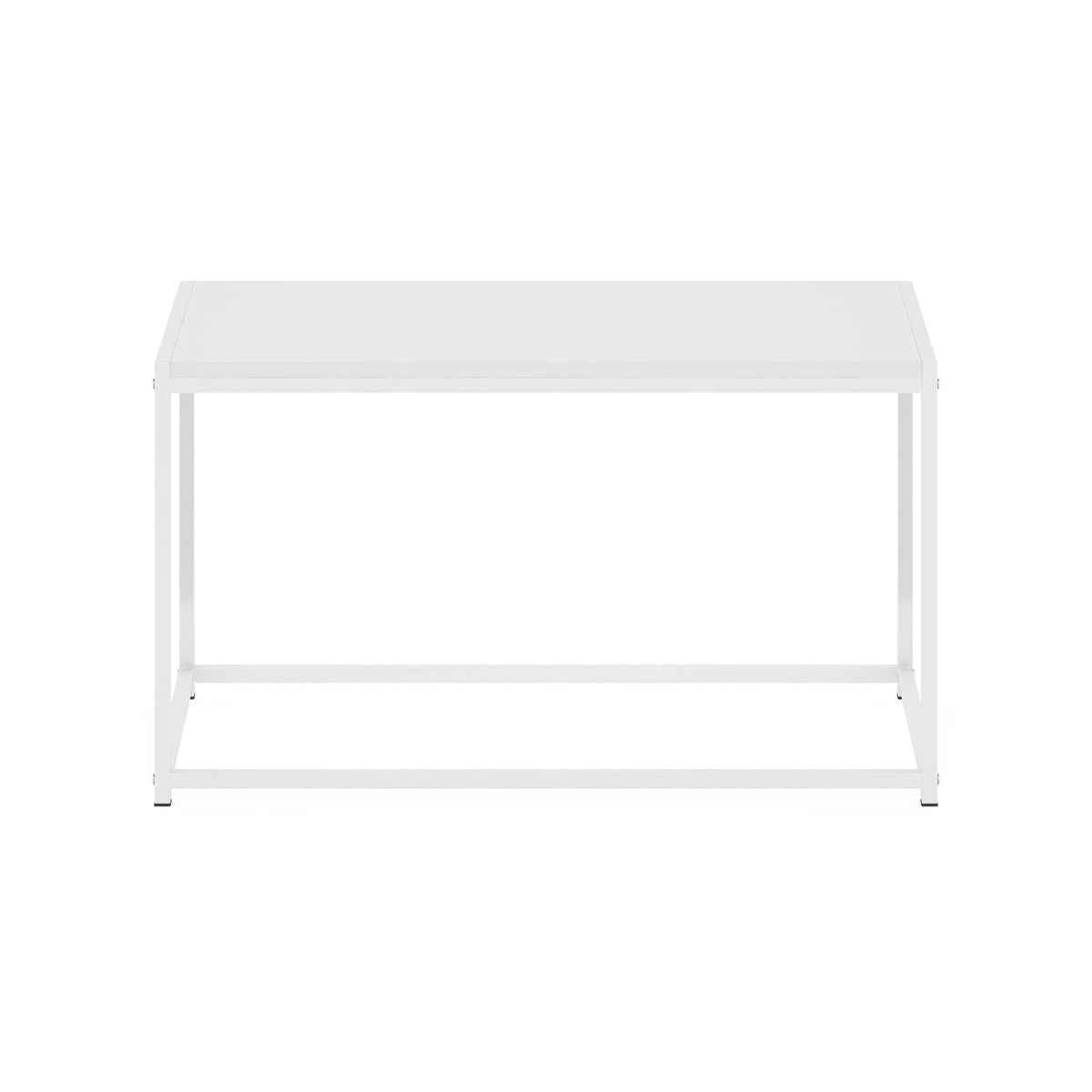 Furinno Camnus Modern Living Coffee Table, Solid White/White