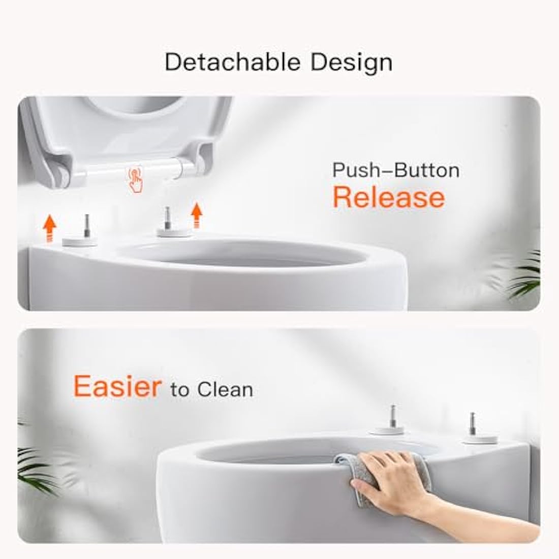 Pipishell Soft Close Toilet Seat, Toilet Seat with Quick Release for Easy Clean, Simple Top Fixing, Standard Toilet Seats White with Adjustable Hinges, O Shape