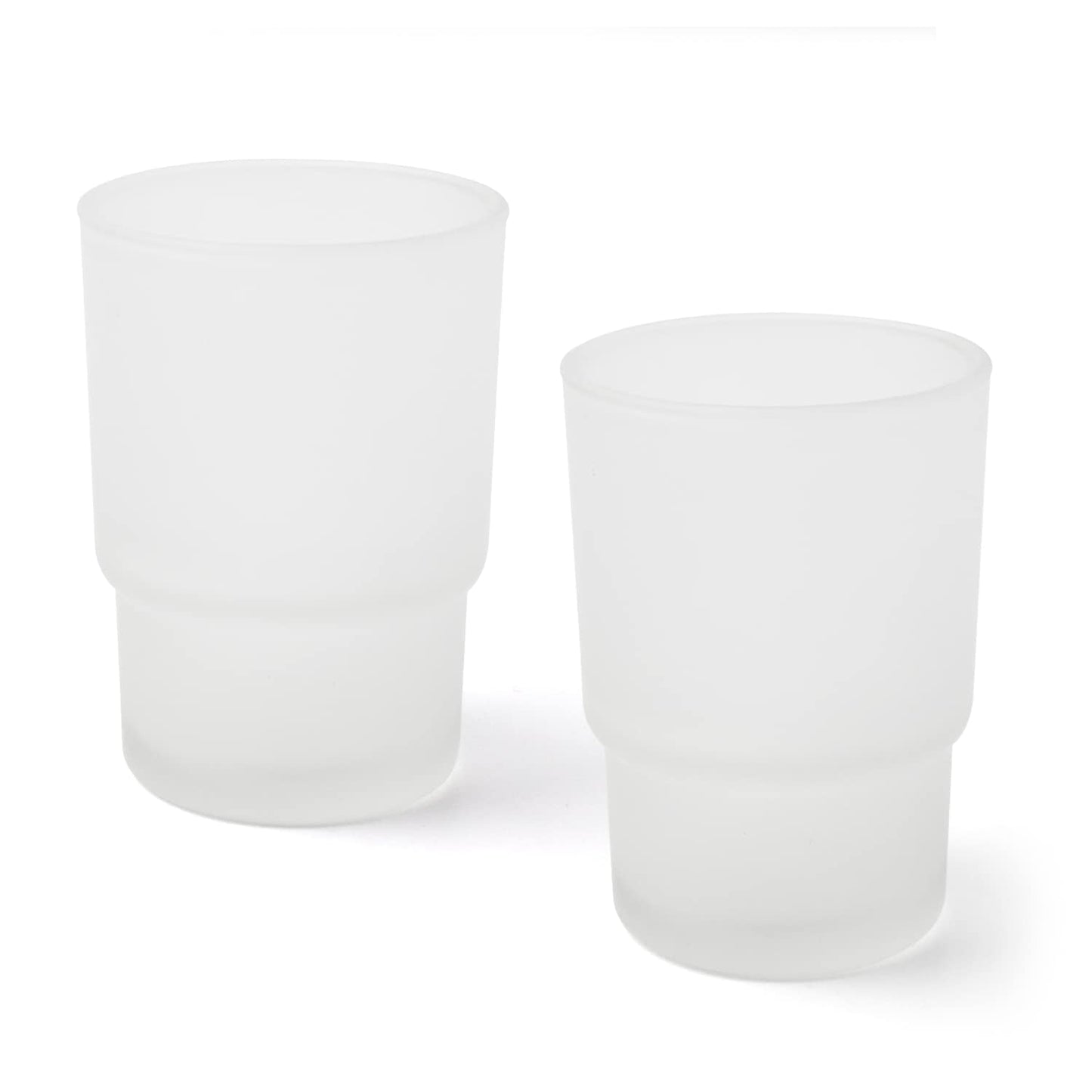 Joeji's 2 Pack Set Replacement Frosted Glass Tumbler Cup - Hygienic Toothbrush Holder Organiser - Stylish Practical Design - Standard Size?