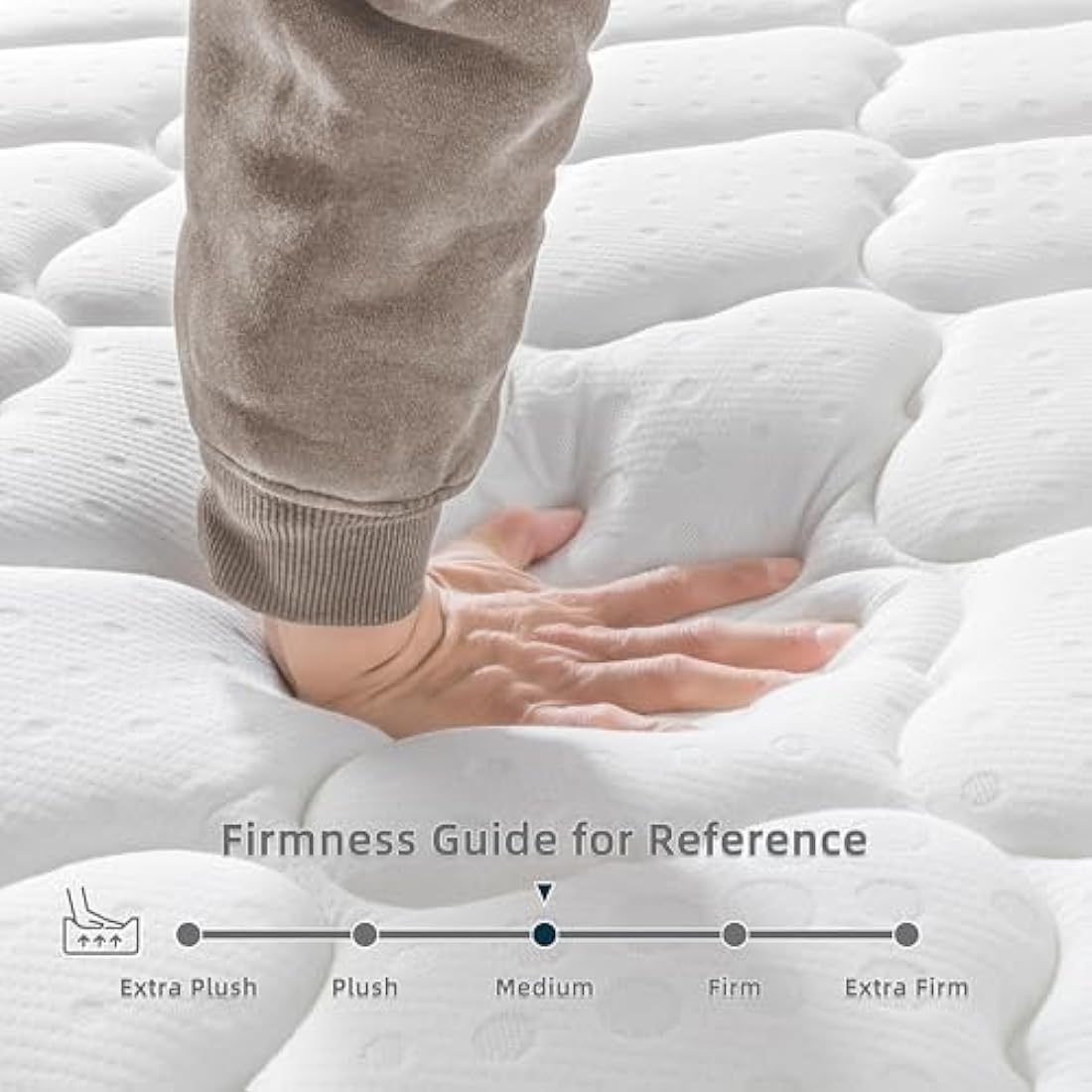 Vesgantti Small Single Mattress 75 x 190cm, 10.3 Inch Hybrid Mattress with Breathable Foam and Individually Pocket Spring - Medium Firm, Classic Box Top Collection