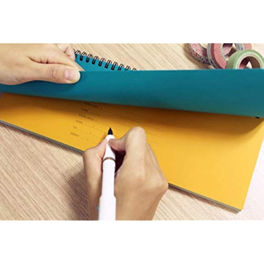 PAPERIAN Brilliant Weekly Scheduler - Wirebound Undated Weekly Planner Pad Scheduler (Blue)