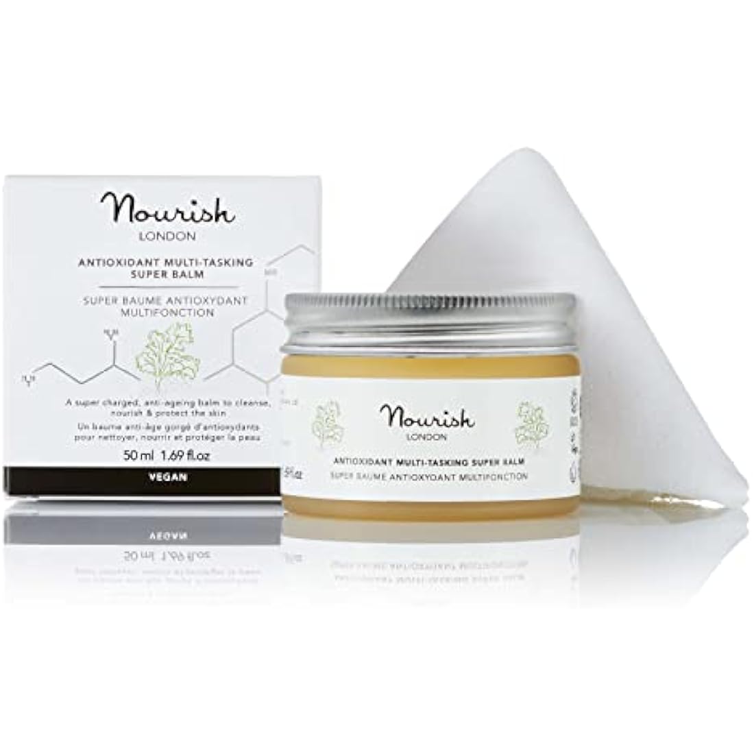 Nourish London Antioxidant Multi-Tasking Super Balm 50ml | All-in-One Anti Ageing Beauty Balm | Natural Plant Oils | Cruelty-Free | 100% Vegan