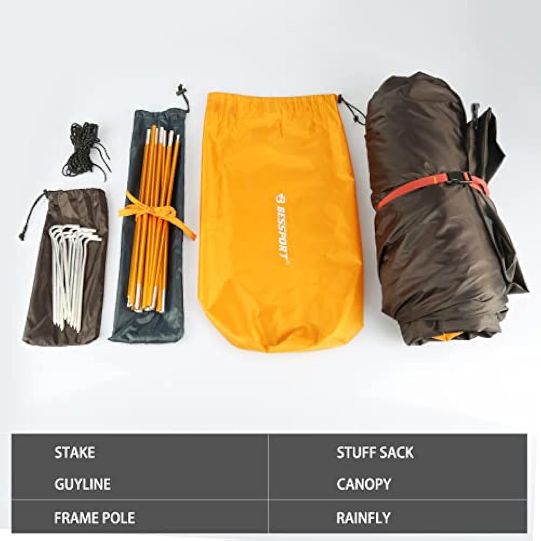 Bessport Tent 1 & 2 & 3 Person Ultralight Camping Tents, 3-4 Season Waterproof & Windproof Dome Tent, Small Pack Size, Suitable for Adults, Hiking, Camping, Outdoor