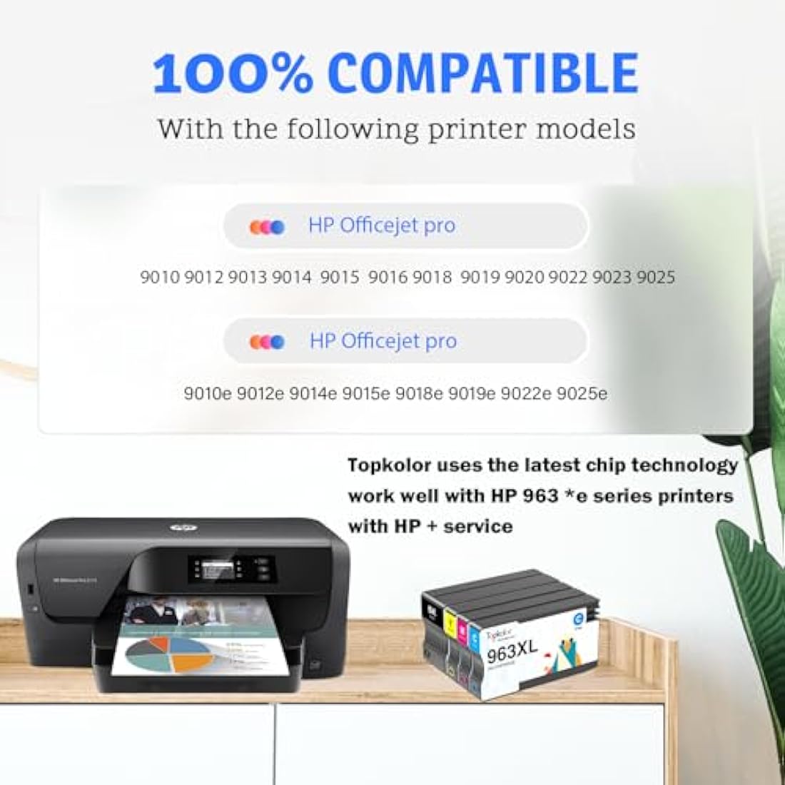 Topkolor 963XL Ink Cartridges Multipack Remanufactured for HP 963XL 963 for HP Officejet Pro 9010e 9010 Ink Cartridges 9012 9012e 9020 9020e 9014 9014e 9015 9015e 9018e 9019e 9022 9025e