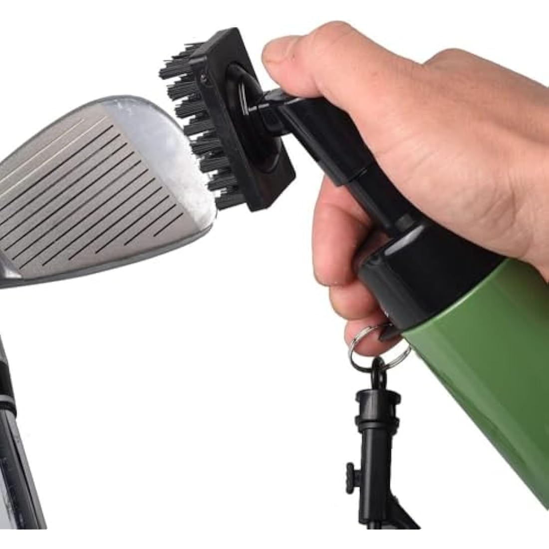 FUZVOL Golf Club Brush Groove Cleaner with Built-in Water Spray and Hook, Groove Cleaning Brush for Golf Ball Club Wet Scrub, Ball Cleaner with Extrusion Water Bottle, Gift for Men