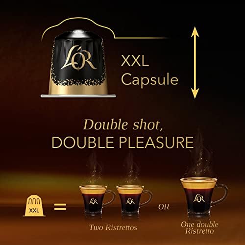 L’OR BARISTA Double Ristretto XXL Aluminium Medium Roast Coffee Capsules (5 X 10 Pods) Intensity 11