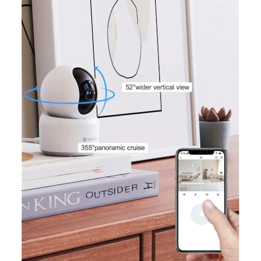 GALAYOU 2K WiFi Pet Camera, Home Security Camera Indoor for Dog, Cat, Baby Monitor Camera, 360° Wireless, Motion Tracking, Night Vision, 2-Way Audio, Works with Alexa&Google Home G2 (2P)