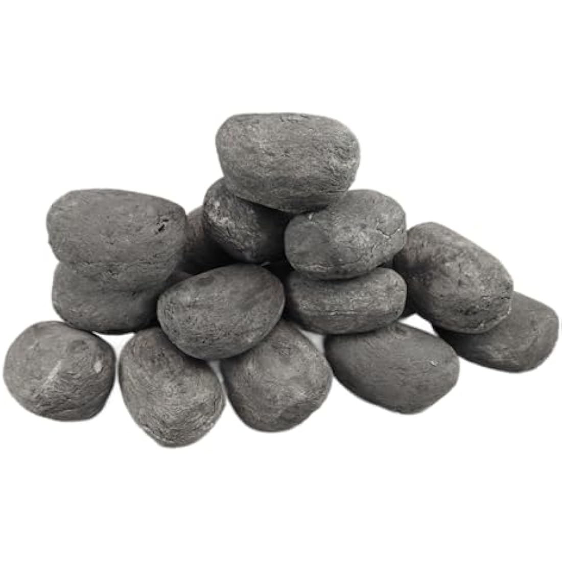 The Stove Wizard Gas Fire Replacement Pebbles Coals 20 Ceramic Pebbles for Gas, LPG, Bio Ethanol and Electric Fires, 10 White and 10 Grey,Approximate size 60mm x 40mm x 40mm