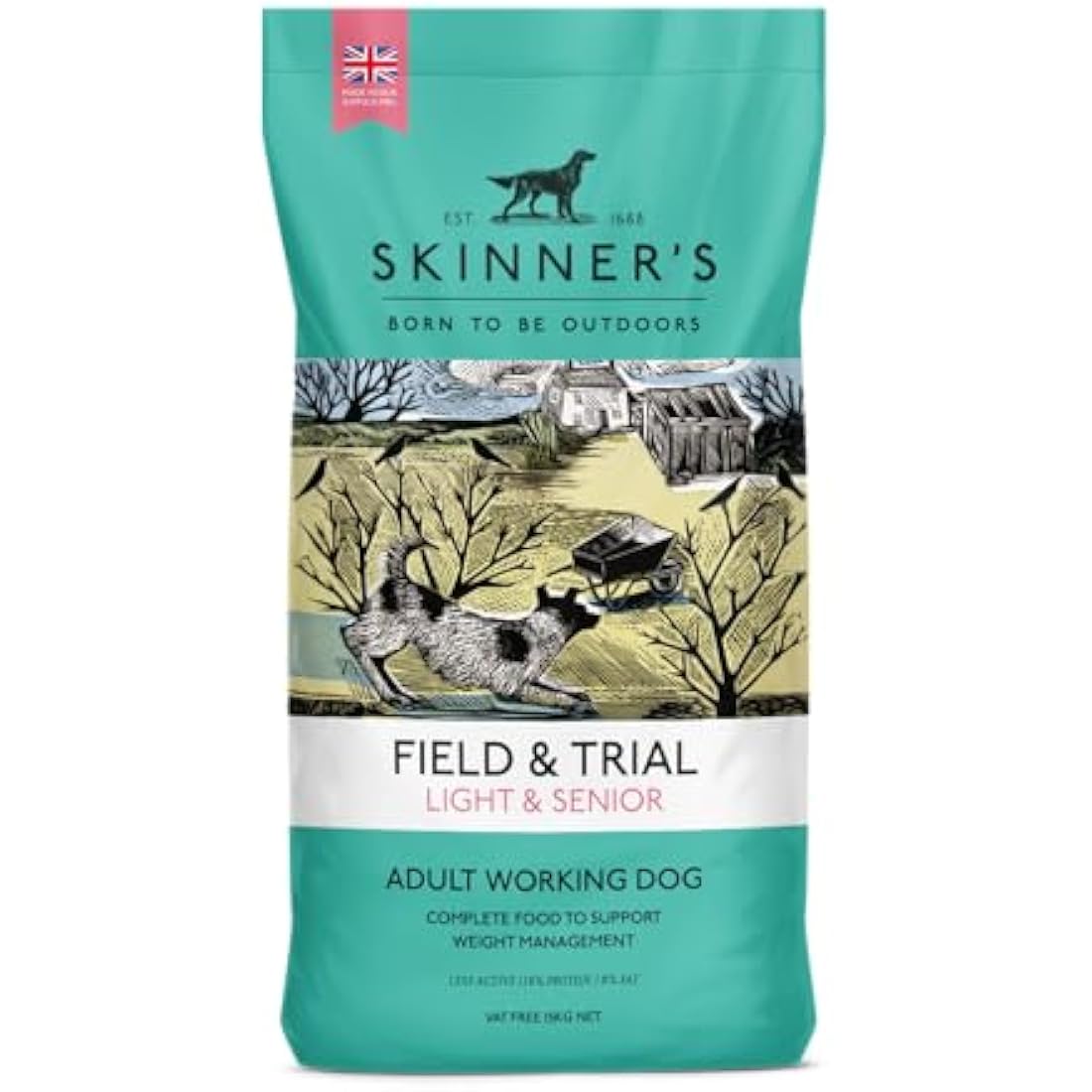 Skinner’s Field & Trial Light & Senior – Complete Dry Dog Food, Ideal for Older, Overweight or Less Active Dogs, 15kg