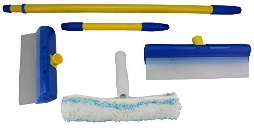 AQUAB Charger Set No. 2 ? 1 x Small & Large Cleaning with Water Trap Drain and External Water Conservation Tank + 1 sponge, 1 Handle, 1 x TELESCOPIC