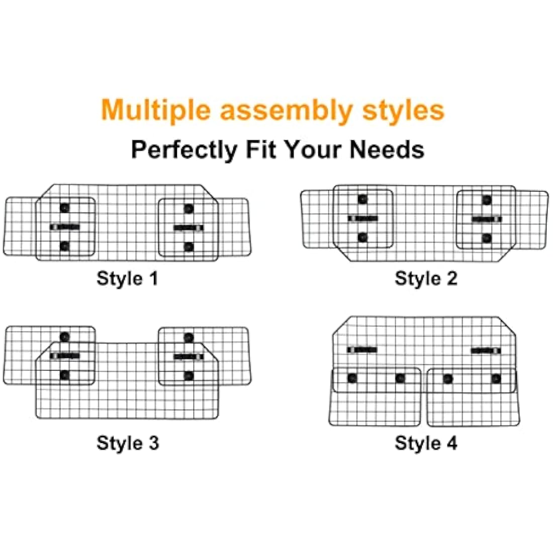 NOAMOO 38-66.5 Inches Dog Car Barrier for SUVs, Van, Vehicles, Adjustable Large Pet Barriers, Universal Fit Heavy-Duty Wire Mesh Dog Guard, Pet Divider Gate for Truck Cargo Area, Safety Car Divider