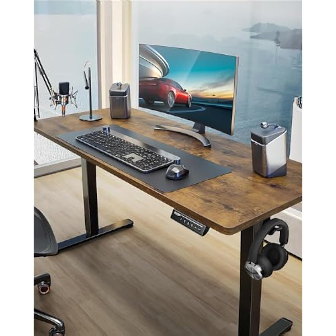 ErGear Electric Standing Desk Height Adjustable 120 x 60cm, Sit Stand Desk with 4 Memory Smart Pannel for Home Office with Splice Board
