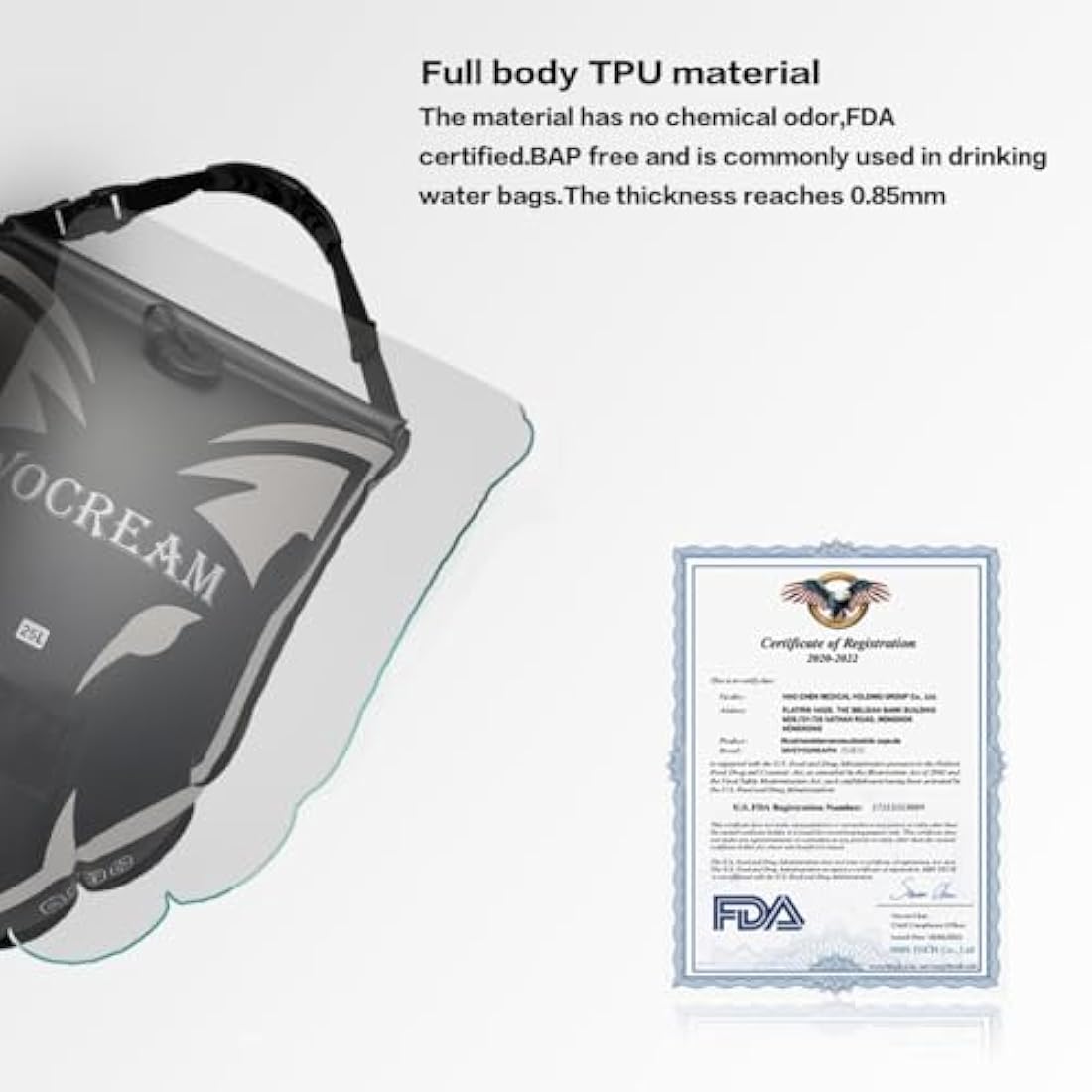 CyConncet Camping Shower Outdoor, 6.6 Gallons/25L Camping Shower Bag, TPU Shower Bag, Large Water Flow, Handheld Shower, Solar Shower, Portable Shower for Camping, Beach, Backpacking