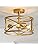 WUZUPS Chandelier 3-Light Vintage Farmhouse Industrial Semi-Flush Mount Ceiling Light Modern Lighting Fixture for Foyer Bedroom Hallway Storage Room Kitchen Bathroom, H 30 x W 24, E27 Base, Gold