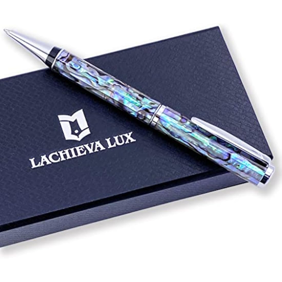 LACHIEVA LUX Luxury Handcrafted Abalone Shell Ballpoint Pen with German P900M Refill, Elegant Gift for Men & Women, Executive Pen in Elegant Gift Box