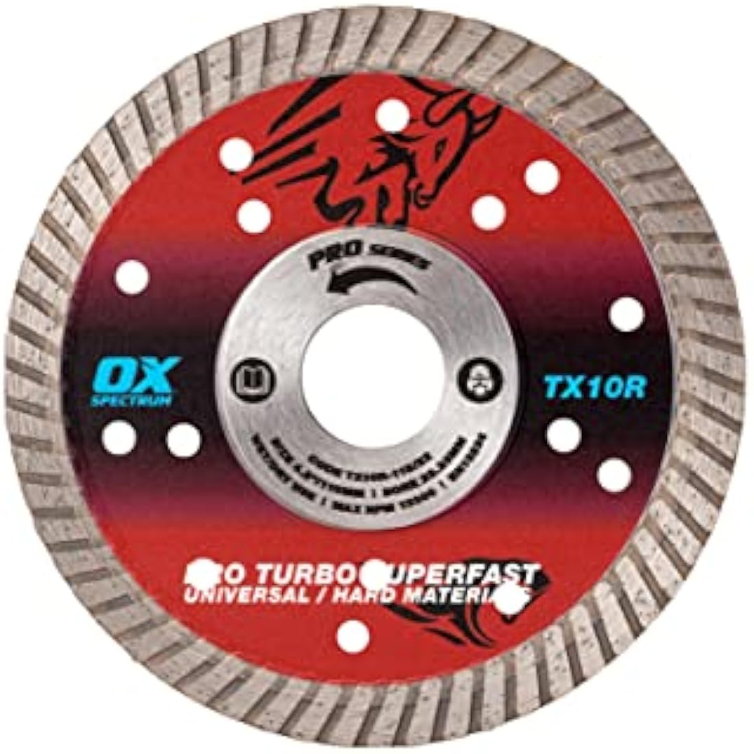 OX Tools TX10R-180/22 OX-TX10R Spectrum Superior Turbo Diamond Blade, 180/22.23mm, Red