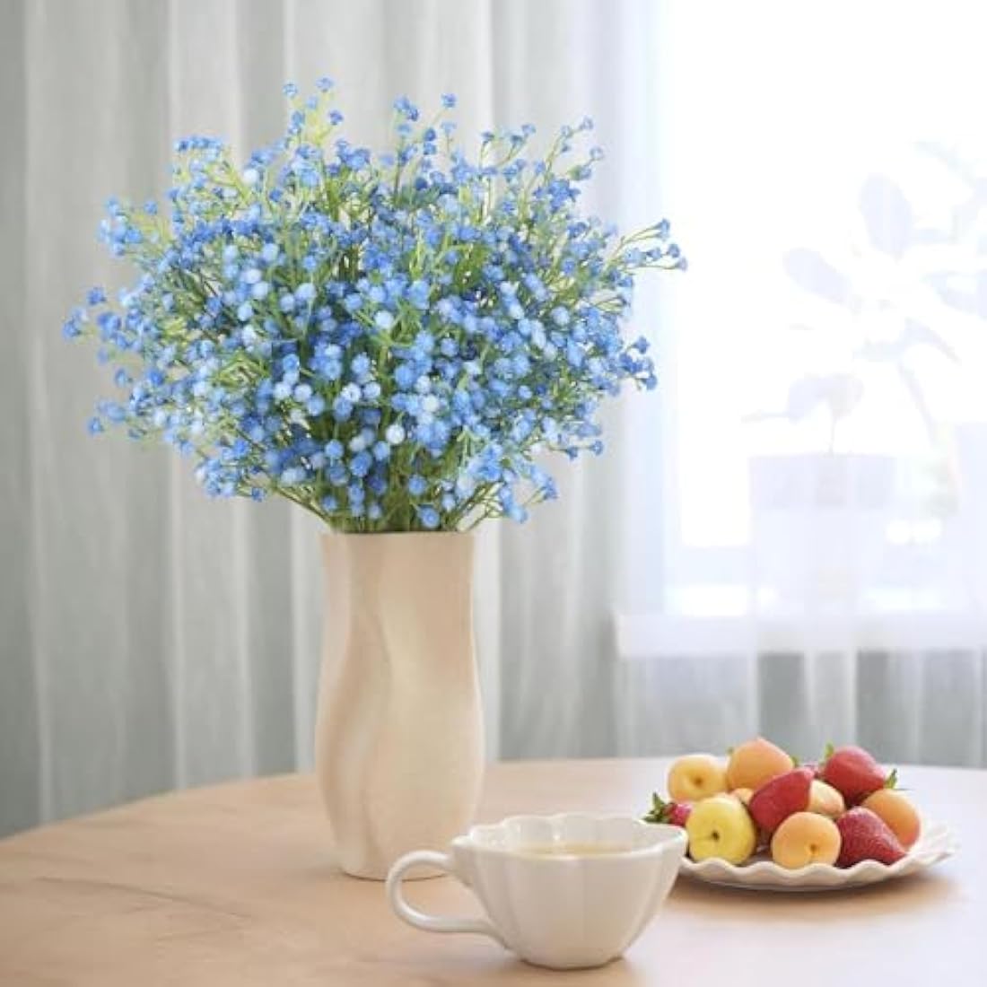 N&T NIETING Gypsophila Artificial Flowers, Baby Breath Flowers Artificial 10Pcs Fake Gypsophila for DIY Wedding Bouquet Party Table Centerpieces Flower Arrangements and Home Decor(Blue)