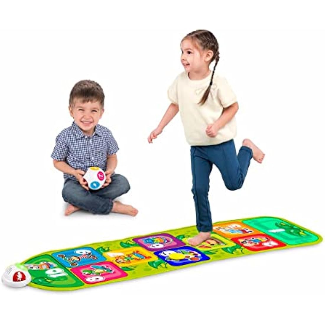 Chicco Jump & Fit Kids Playmat, Electronic and Interactive Game with Lights and Sounds, Hopscotch Game for Home, 2 Play Modes, 150 cm - Kids Toys Ages 2-5, 00009150000000