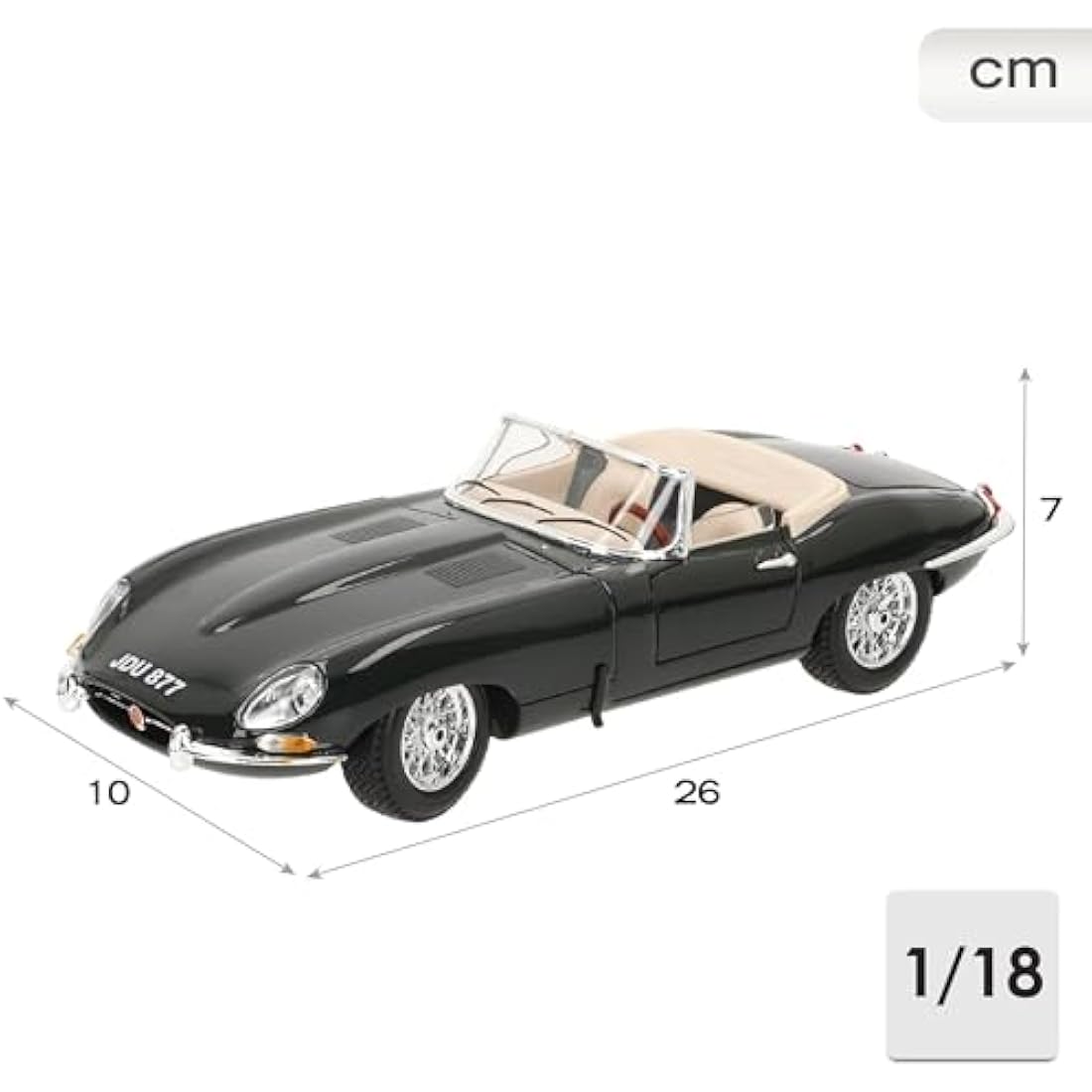 Bburago 1:18 Gold Jaguar "E" Cabriolet (1961)