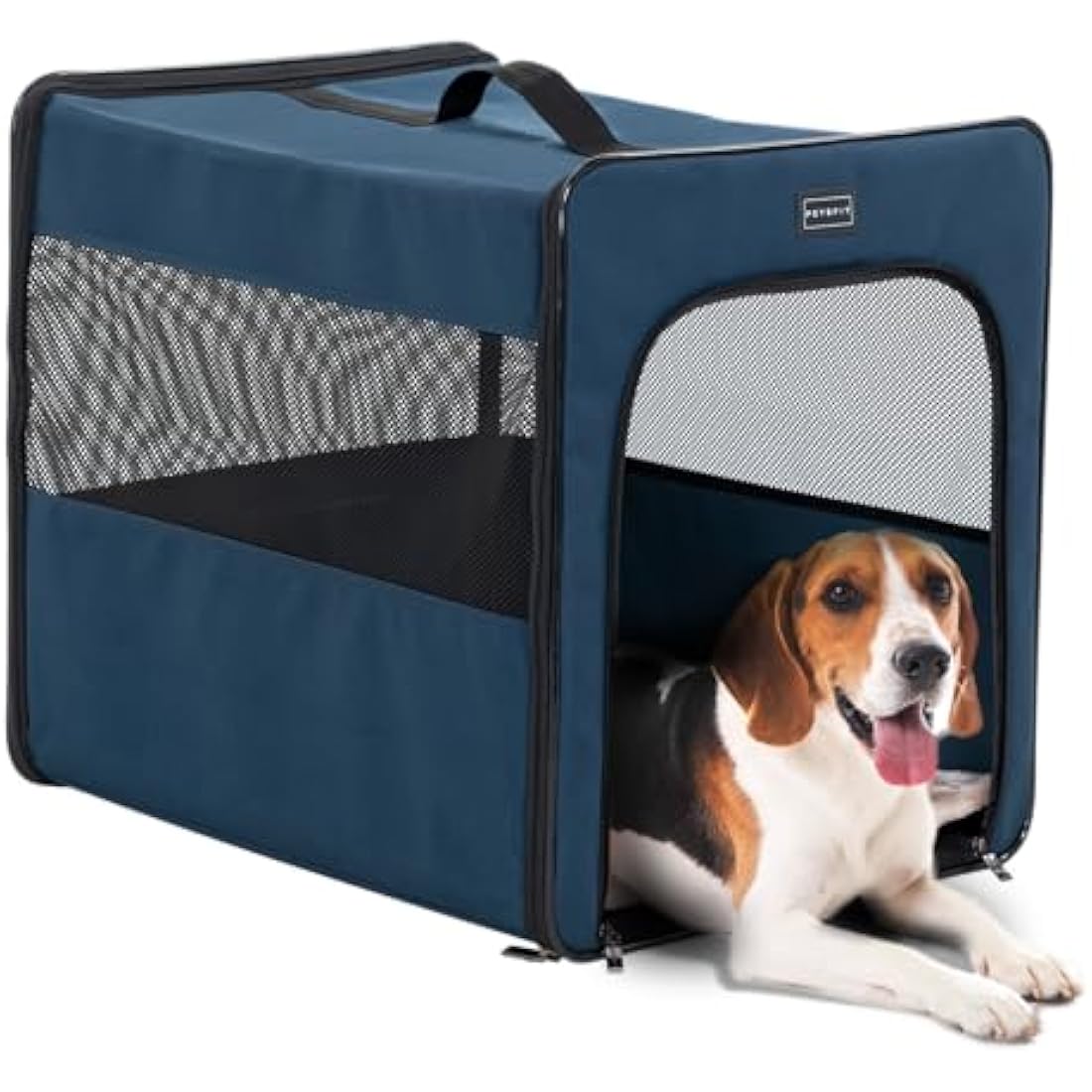 Petsfit Dog Travel Crate,Collapsible Dog Crate, Upgrade Zipper and Strengthen The Seam, to Prevent from Escaping,Soft Dog Crate with Fleece Mat
