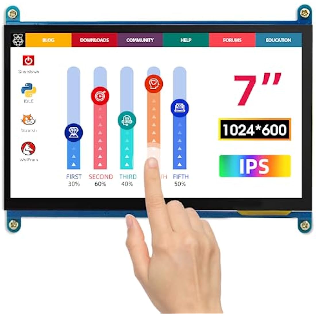 ELECROW Touchscreen Monitor, Raspberry Pi Screen Small Monitor 10.1 Zoll 1280×800 HD Mini Display for Raspberry Pi 5/400/4/3/2/Zero/B/B+, Win11/10/8/7, Jetson Nano