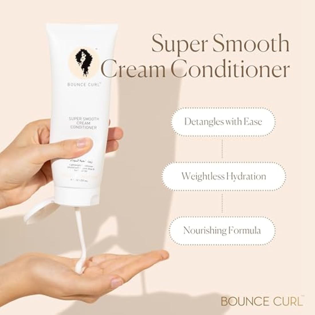 Bounce Curl Super Smooth Cream Conditioner UK | Curly Hair Conditioner | With Organic Aloe & Sunflower Oil | 8oz, 237ml