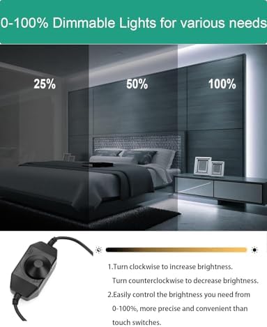Lucienstar White LED Strip Lights - 24v Cool White Dimmable Neon Light Strip, 10M IP67 Waterproof Strip Lights,Flexible Neon Strip Light for Home Decor (Power Adapter Included)