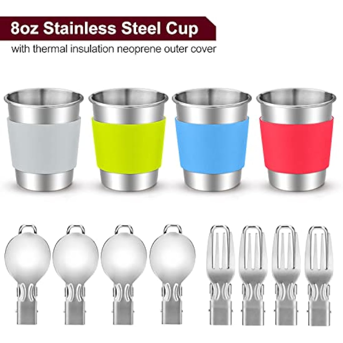 Odoland Camping Cookware Kit for 3-4 People Portable Stainless steel Cooking Set for Camping, Backpacking, Outdoor Cooking and Picnic
