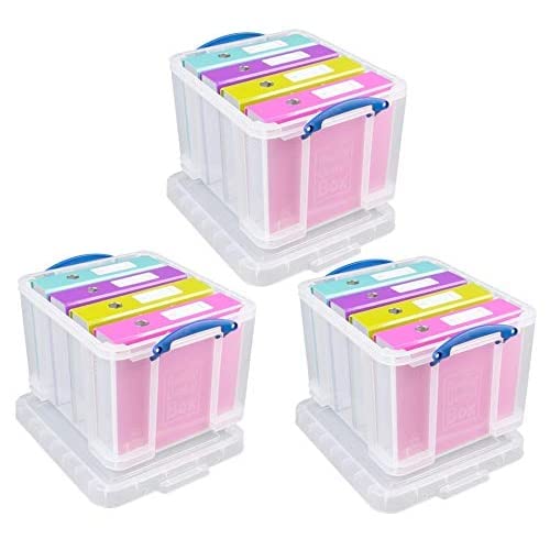 Really Useful Plastic Storage Box Bonus Pack 3x35 Litre Clear