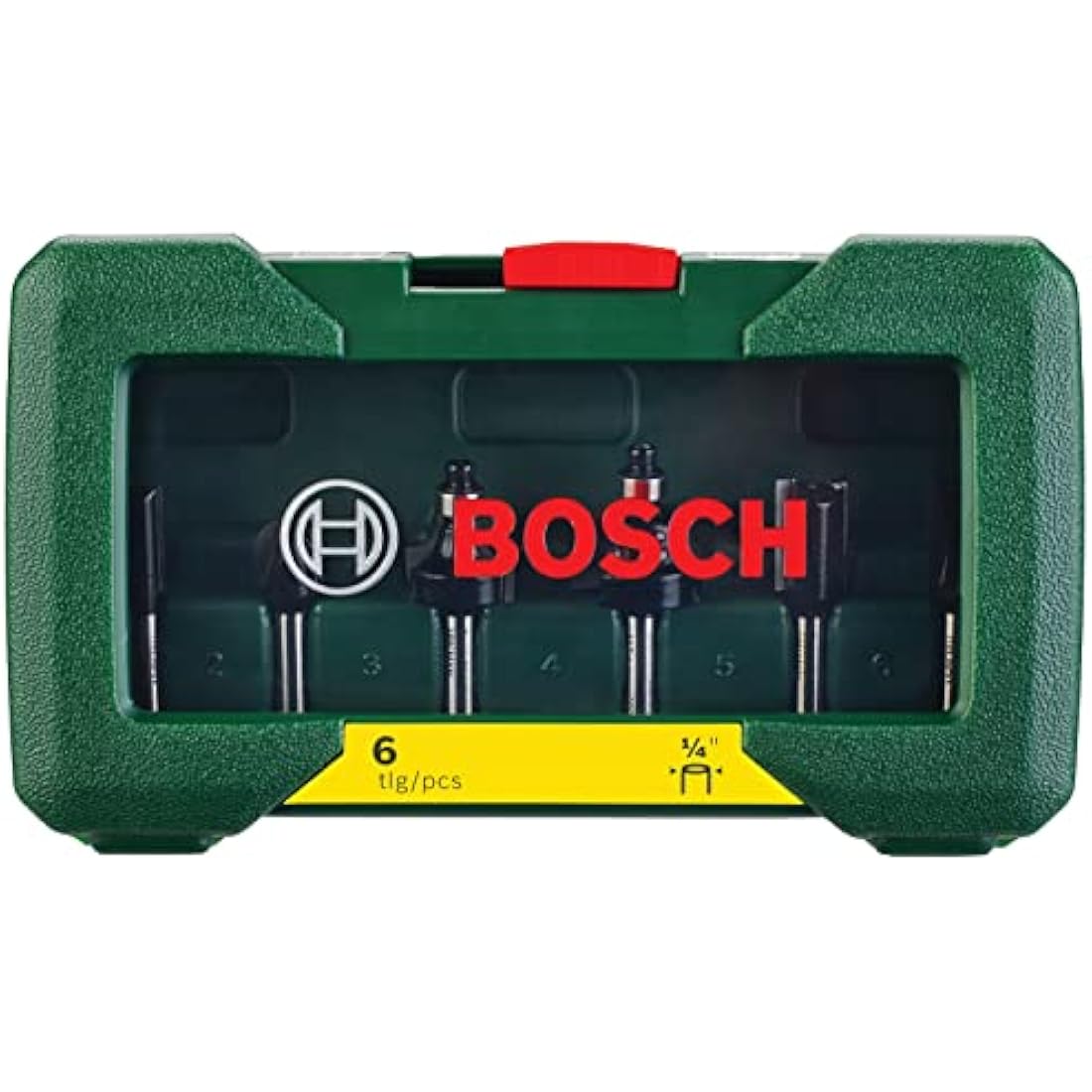 Bosch 6-Piece Tungsten Carbide Router Bit Set (for Wood, Shank Ø 1/4", Accessory Routers)