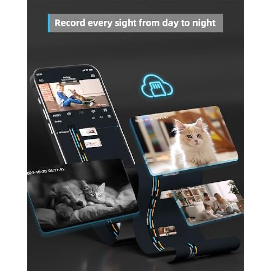 blurams Pet Camera 2K, Indoor Camera, Dog Camera, 360° Home Security Camera, Night Vision, Motion Tracking, 2-Way Talk, Cloud&SD, APP Control, Works with Alexa