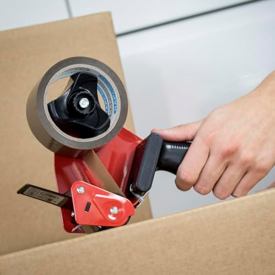 Rapesco 1683 Germ-Savvy Antibacterial 960 Packing Tape Dispenser with 1 Brown Packing Tape