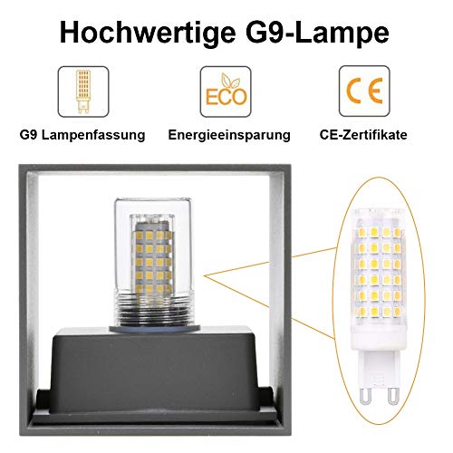 Klighten Modern LED Wall Lights Up and Down Wall Lamp Indoor/Outdoor Wall Sconce Lights for Living Room, Bedroom, Hallway, Natural White 4000K, Dark