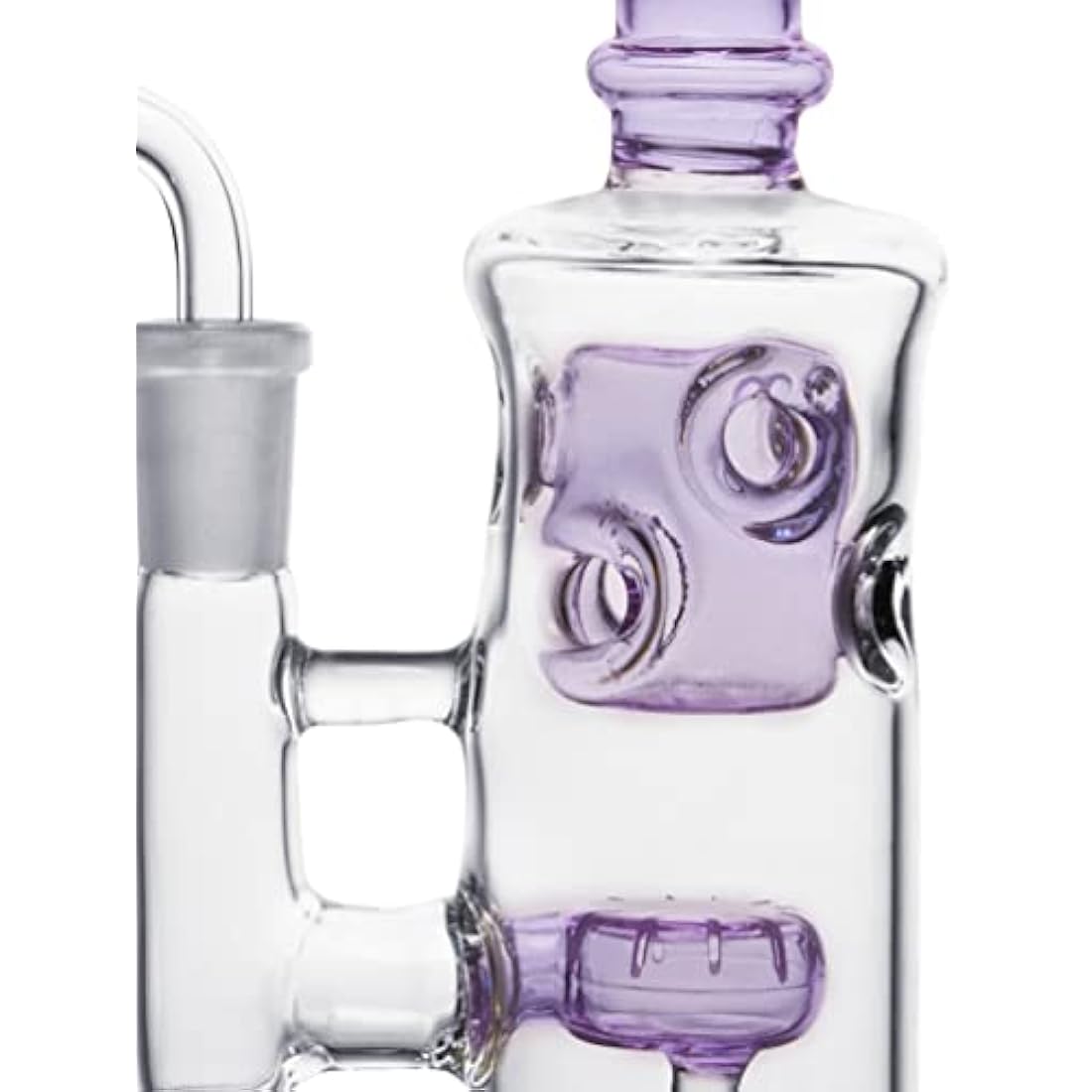Glass Honeycomb Bong Handmade Water Pipe Perc Wax 14.4mm Bongs with Quartz Banger Cap Bowl for Bongs (Purple)