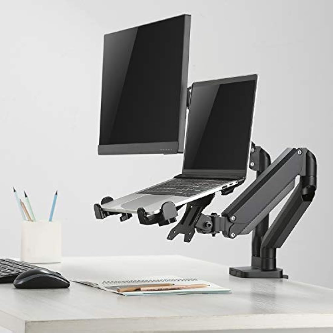 Maclean MC-836 Mount Stand Workstation Support Bracket Holder The Laptop Holder Is Designed For Mounting On A Desk Or Wall Bracket With VESA 75x75 100x100 Standard